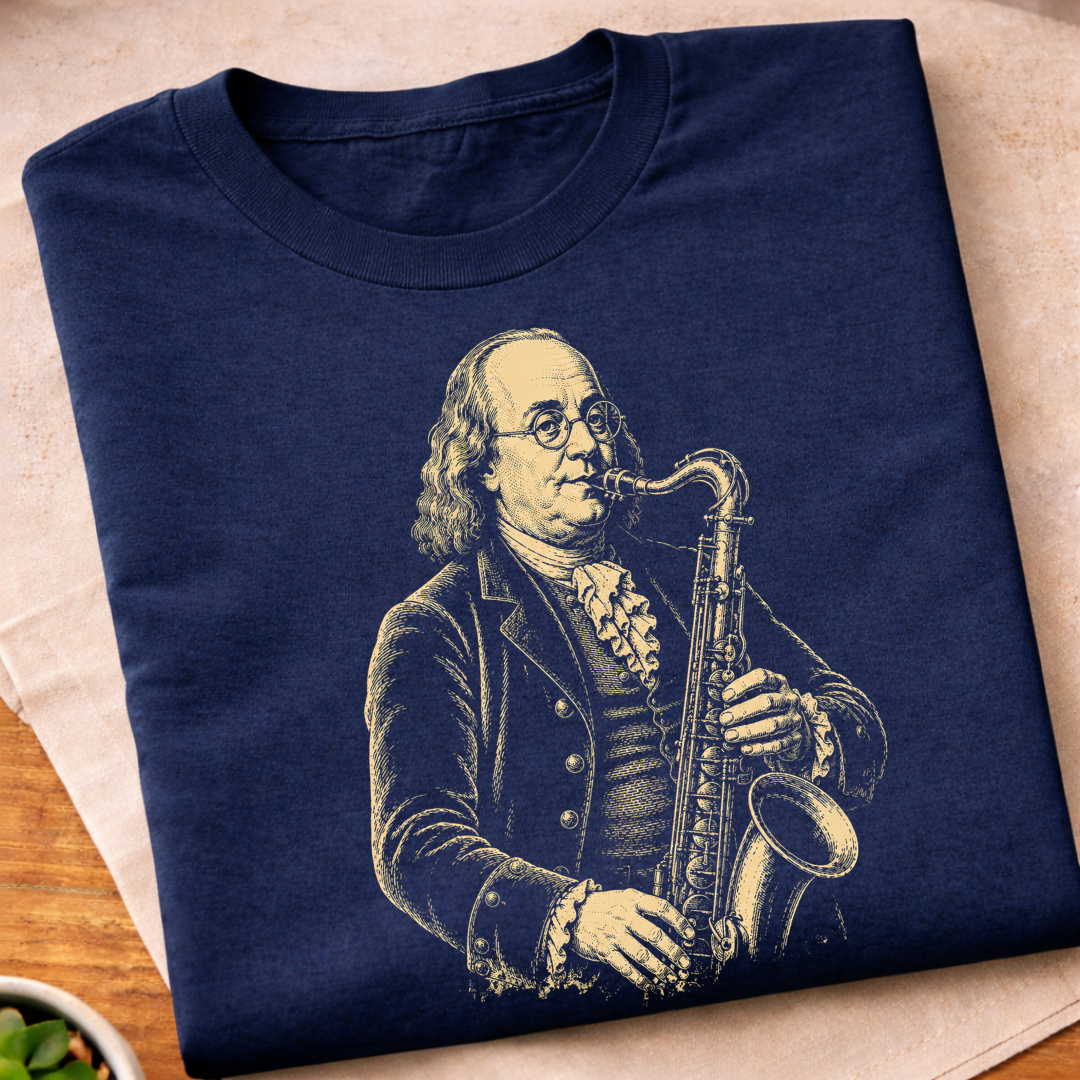 Benjamin Franklin Jazz Saxophone T-Shirt