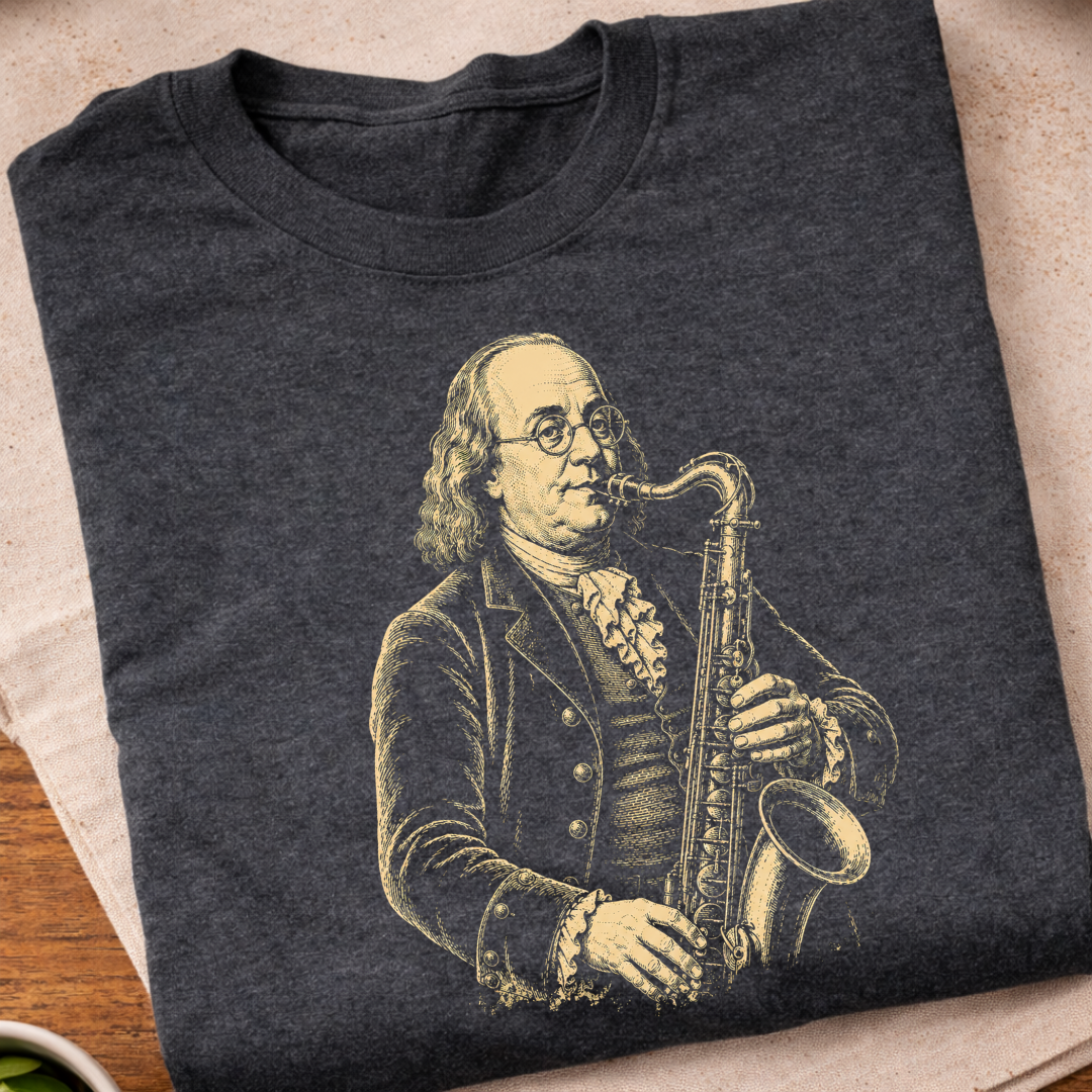Benjamin Franklin Jazz Saxophone T-Shirt