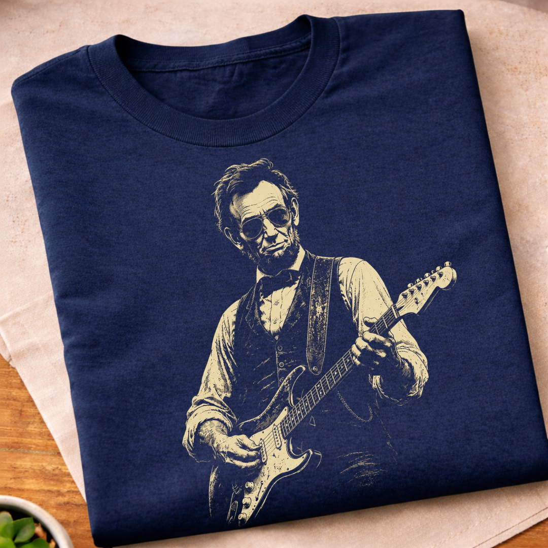 Lincoln Playing Guitar T-Shirt