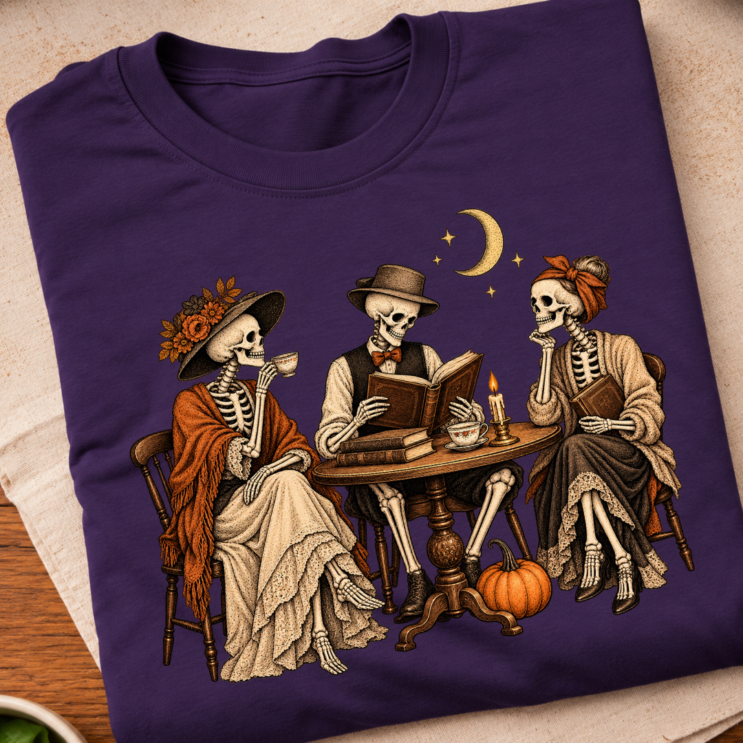 Book Club Skeleton T-Shirt