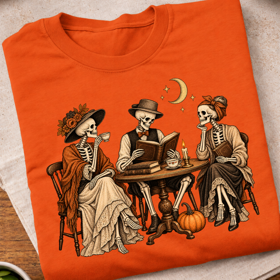 Book Club Skeleton T-Shirt
