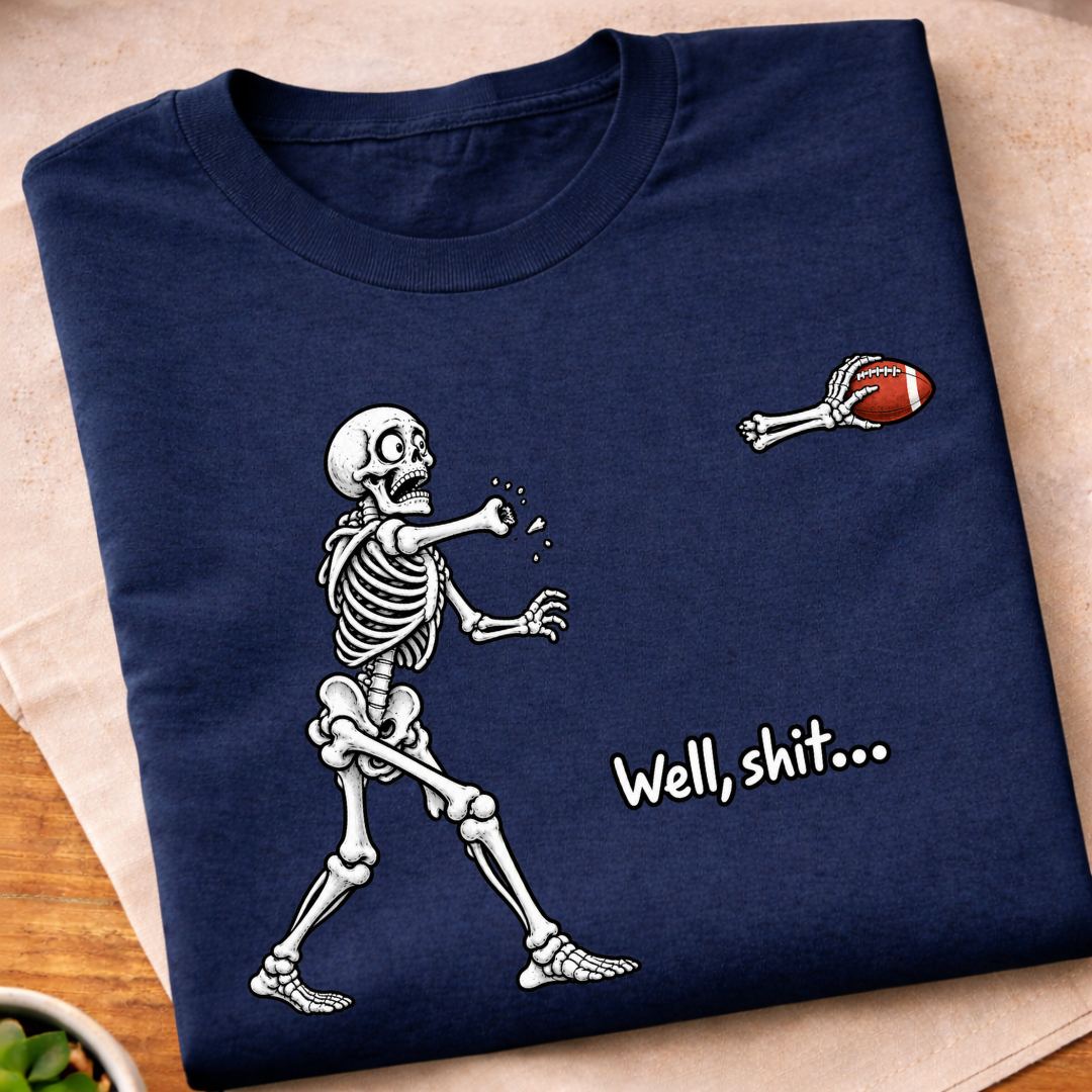 Skeleton Football Humorous T-Shirt