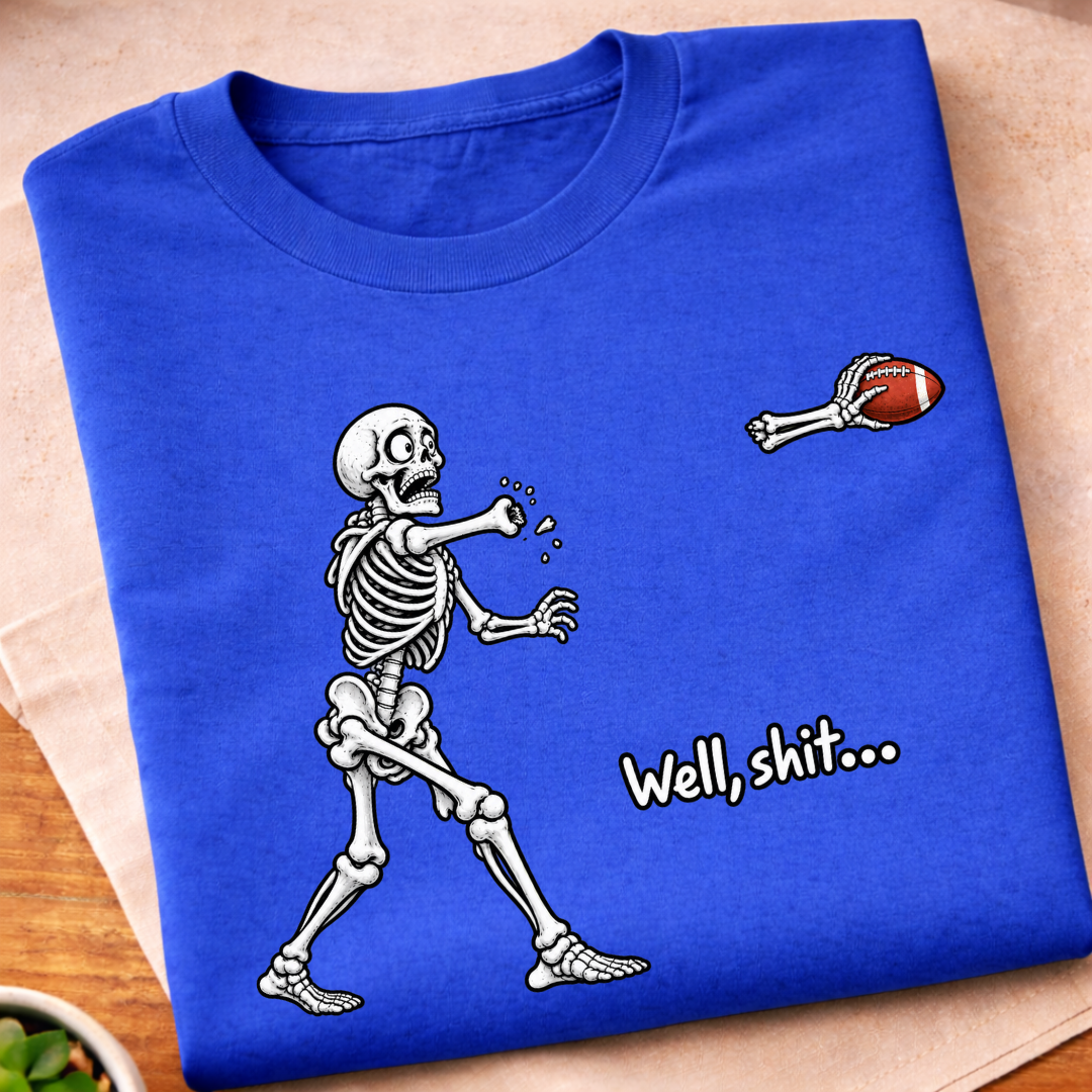Skeleton Football Humorous T-Shirt