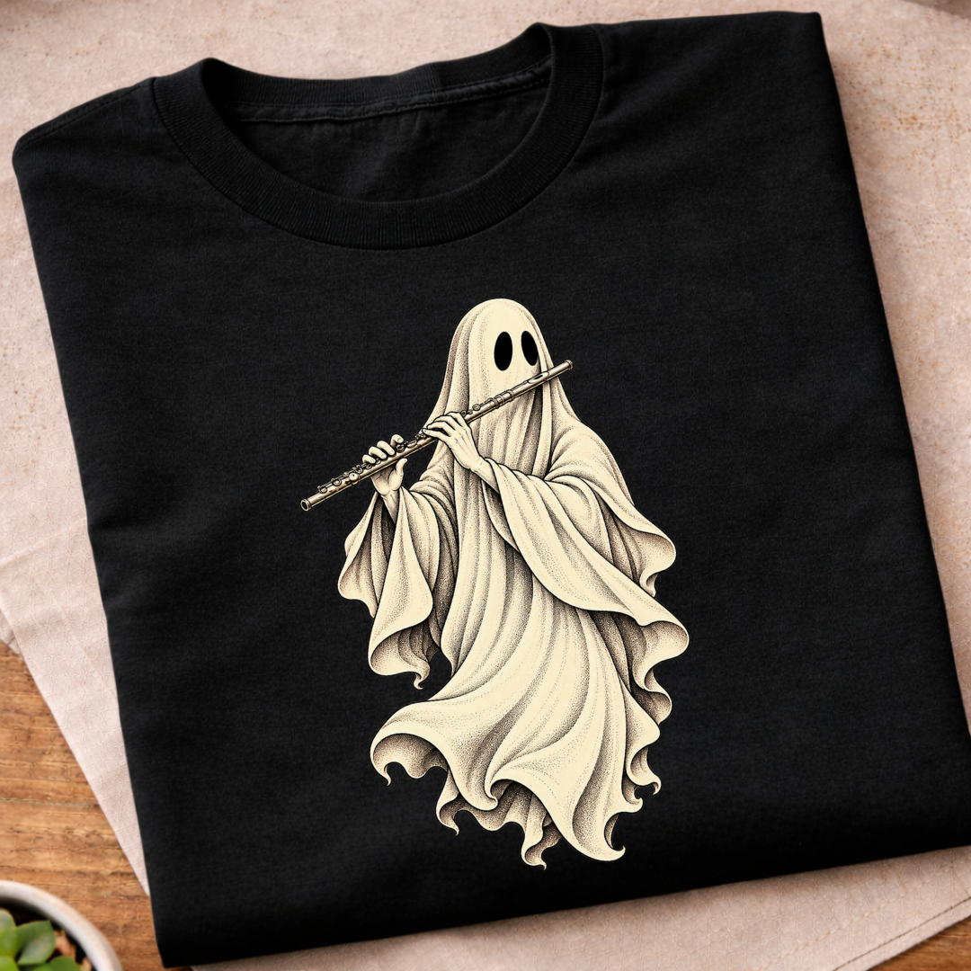 Ghost Playing Flute T-Shirt