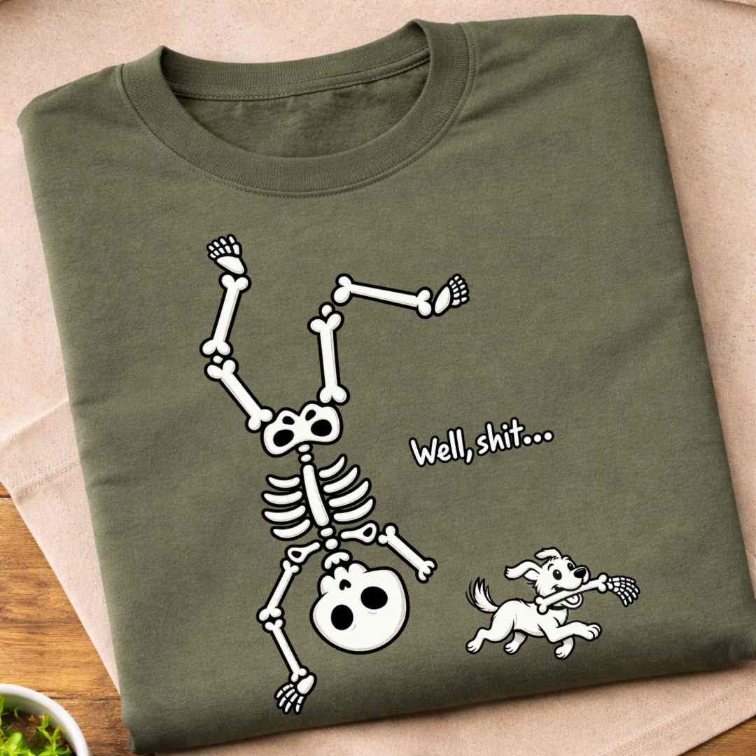 Dancing Skeleton Dog Humorous T-Shirt