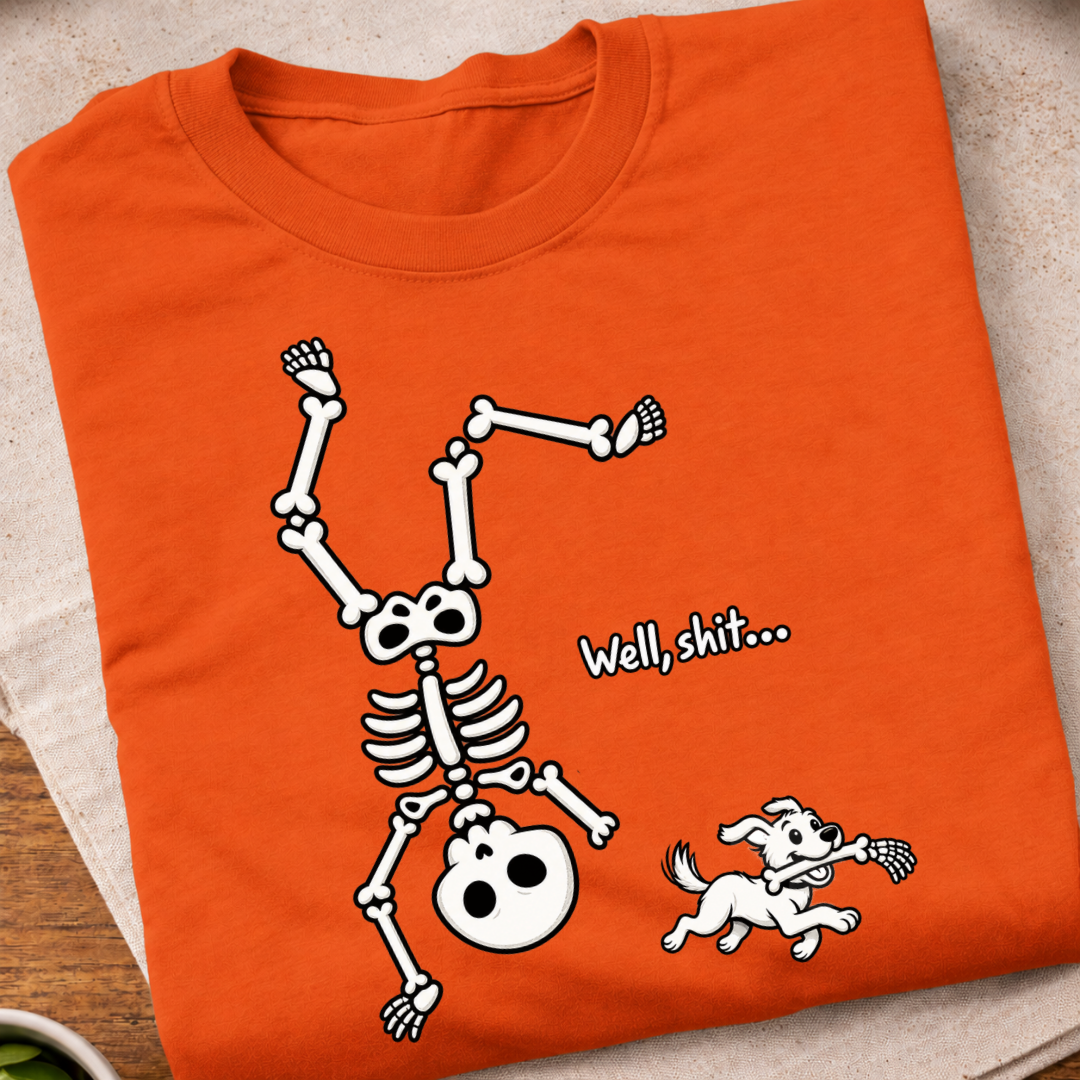 Dancing Skeleton Dog Humorous T-Shirt