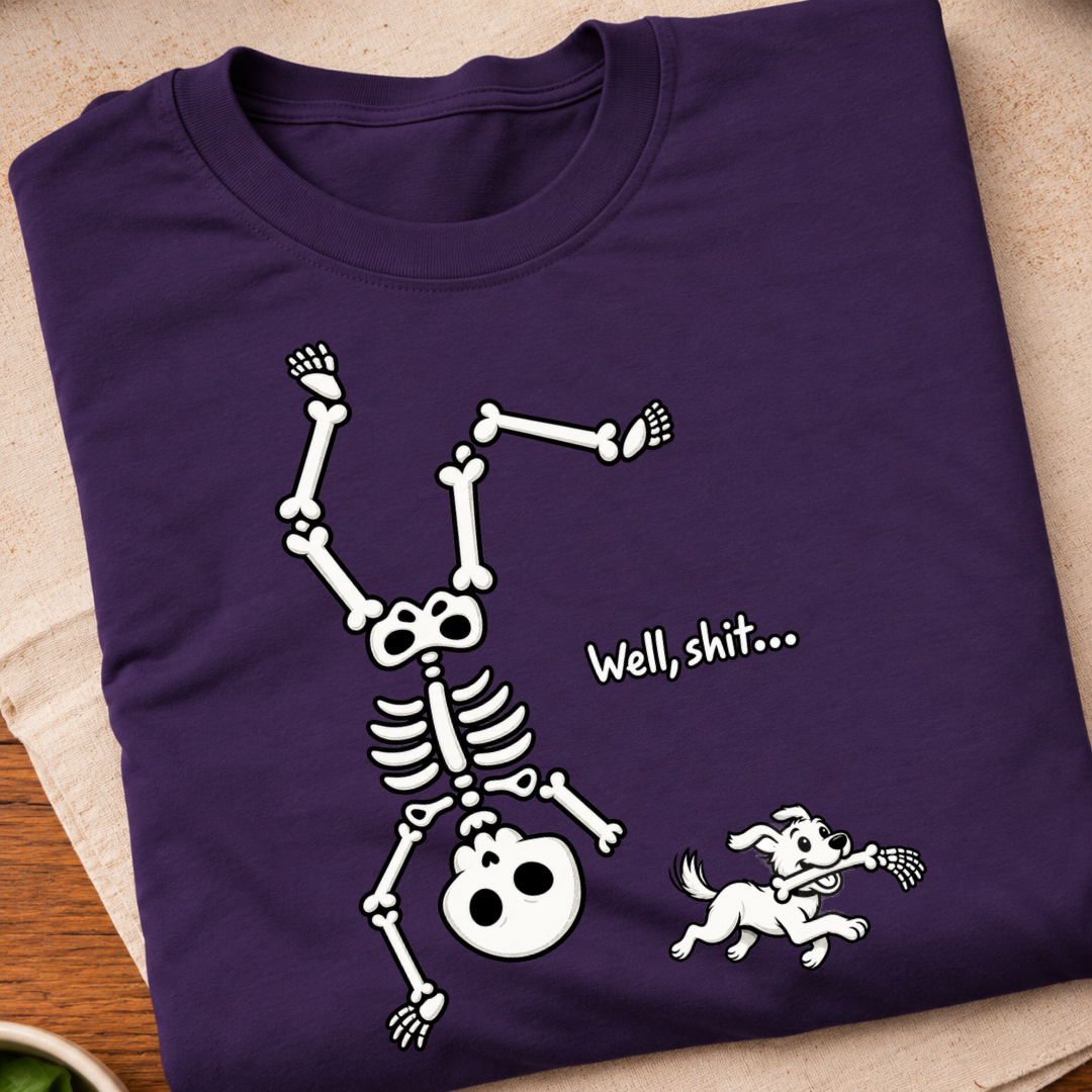 Dancing Skeleton Dog Humorous T-Shirt