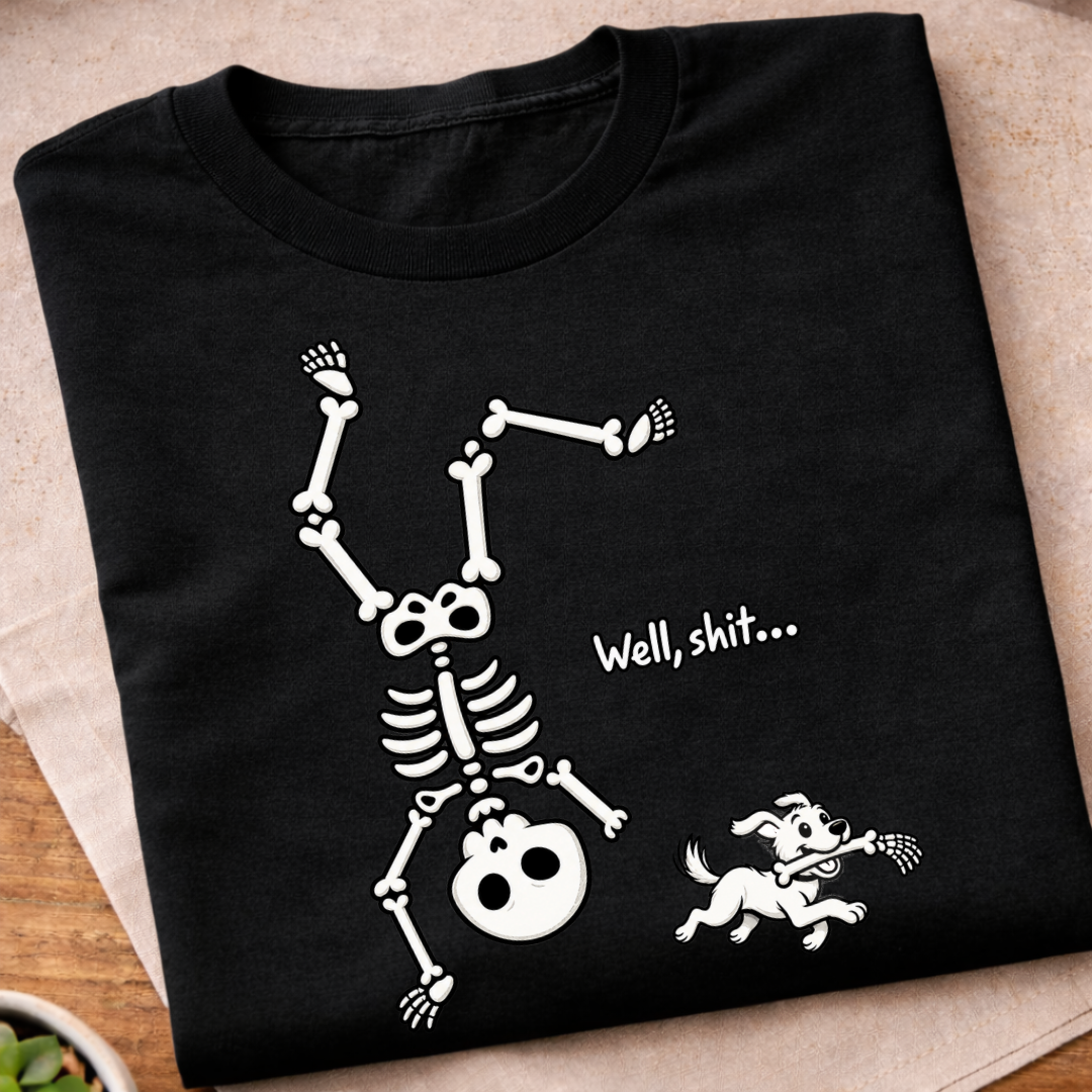 Dancing Skeleton Dog Humorous T-Shirt