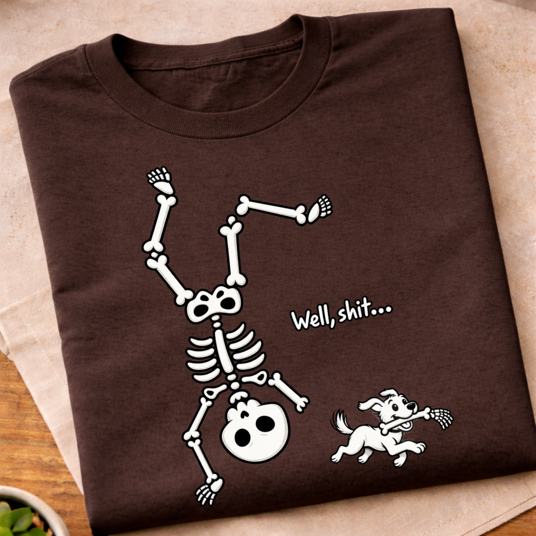 Dancing Skeleton Dog Humorous T-Shirt