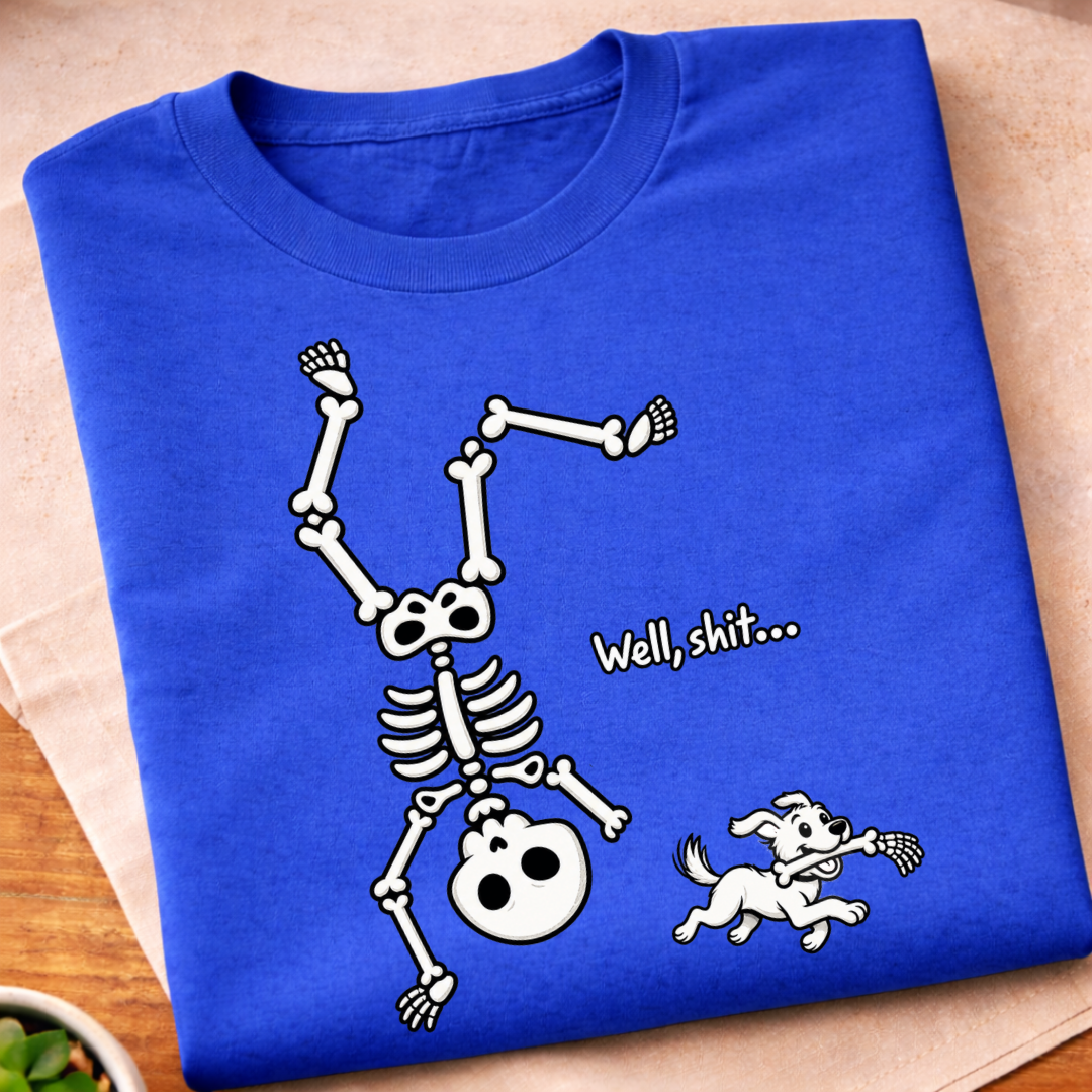 Dancing Skeleton Dog Humorous T-Shirt