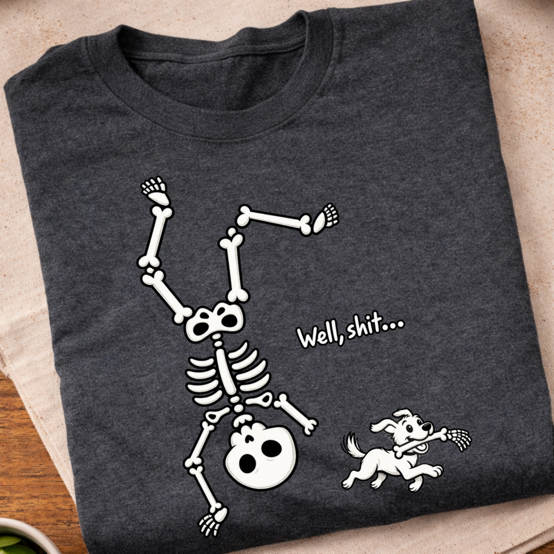 Dancing Skeleton Dog Humorous T-Shirt