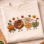 Give Thanks Fall Characters T-Shirt