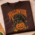 Halloween Black Cat Pumpkin T-Shirt
