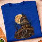 Haunted Victorian House Moon T-Shirt