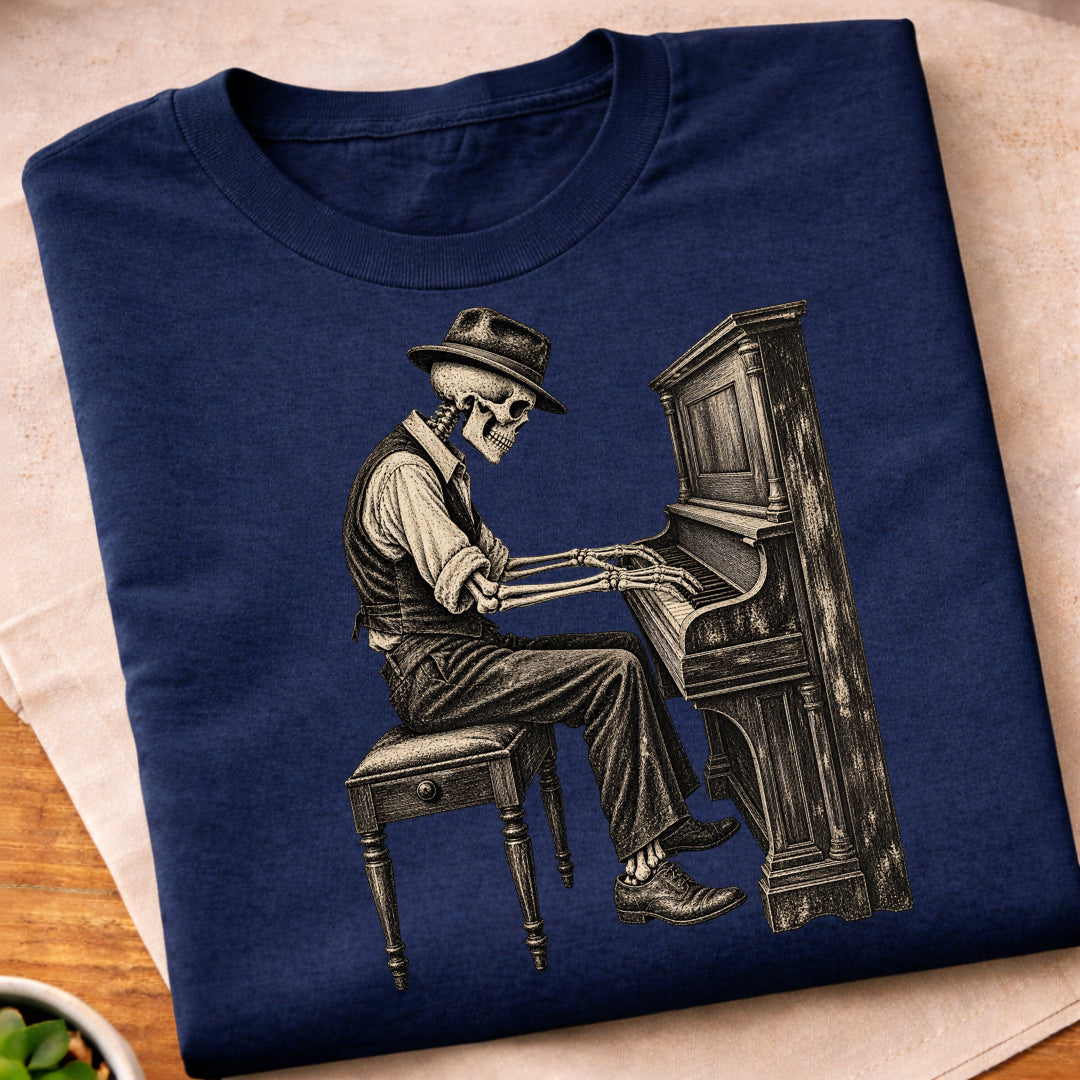 Skeleton Piano Player T-Shirt