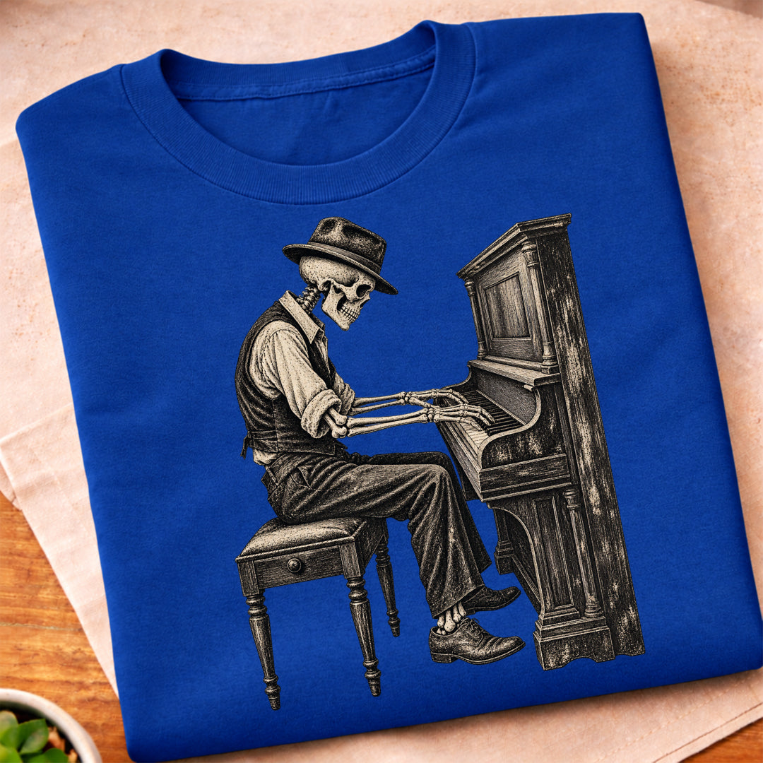 Skeleton Piano Player T-Shirt
