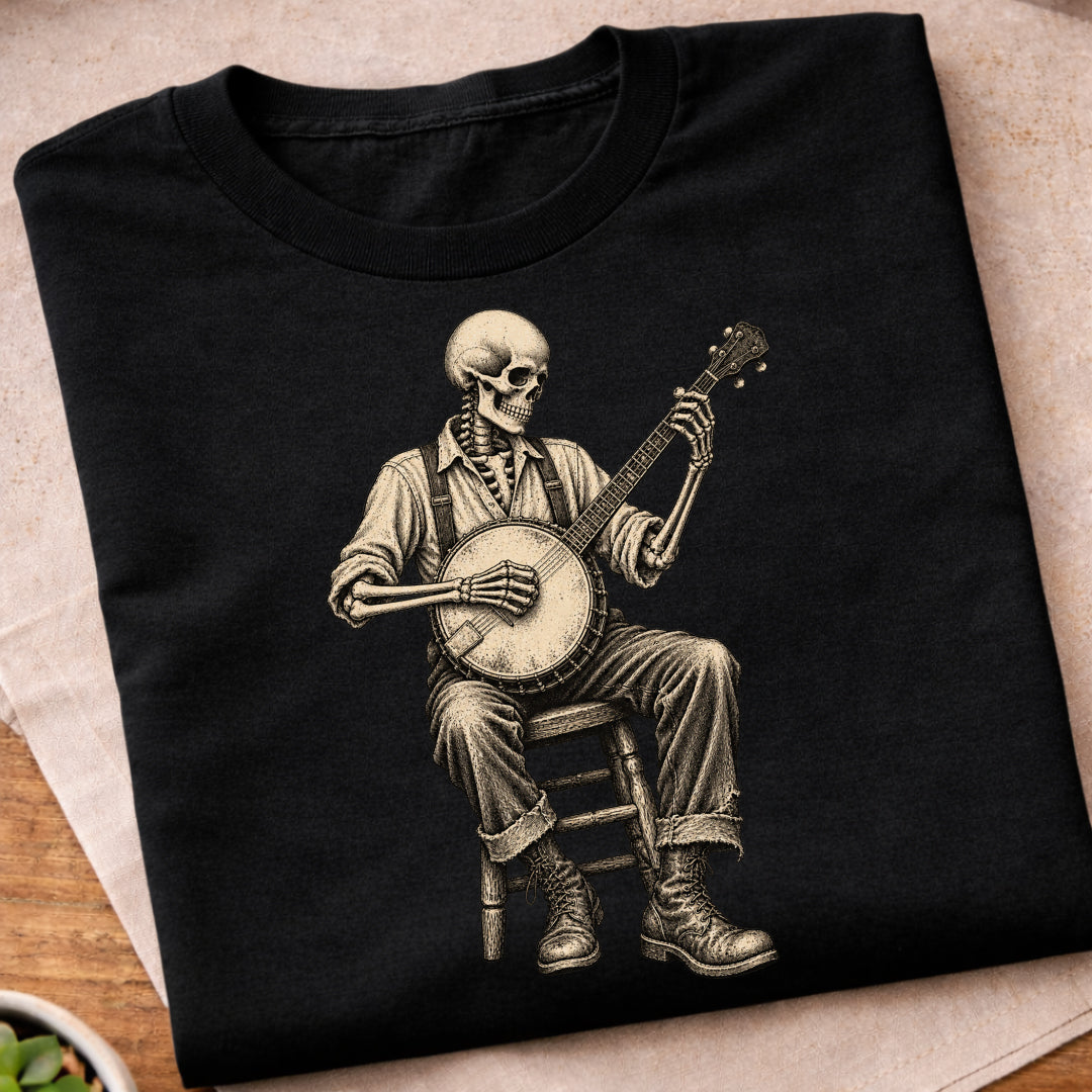 Skeleton Banjo Player T-Shirt