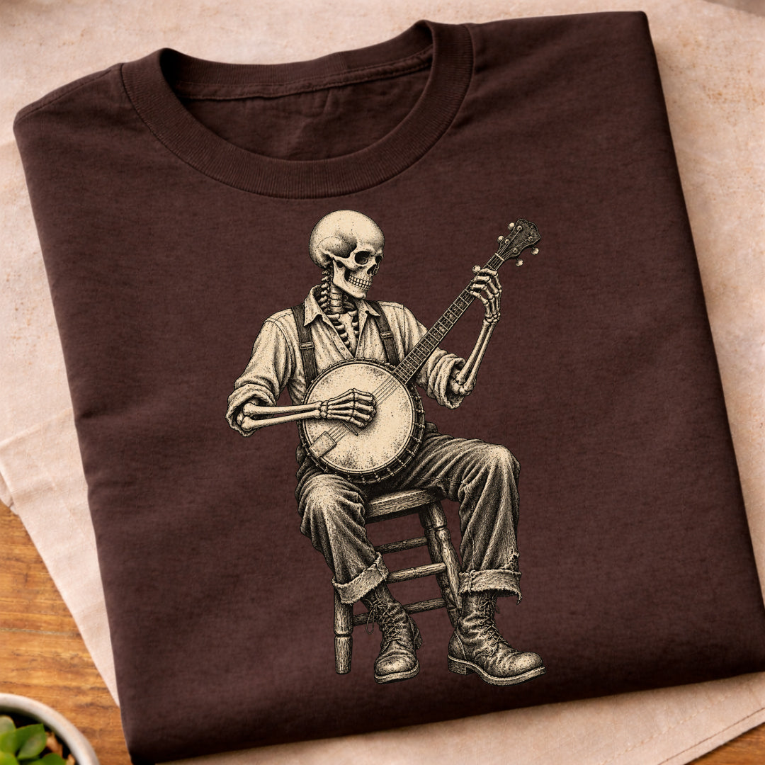Skeleton Banjo Player T-Shirt