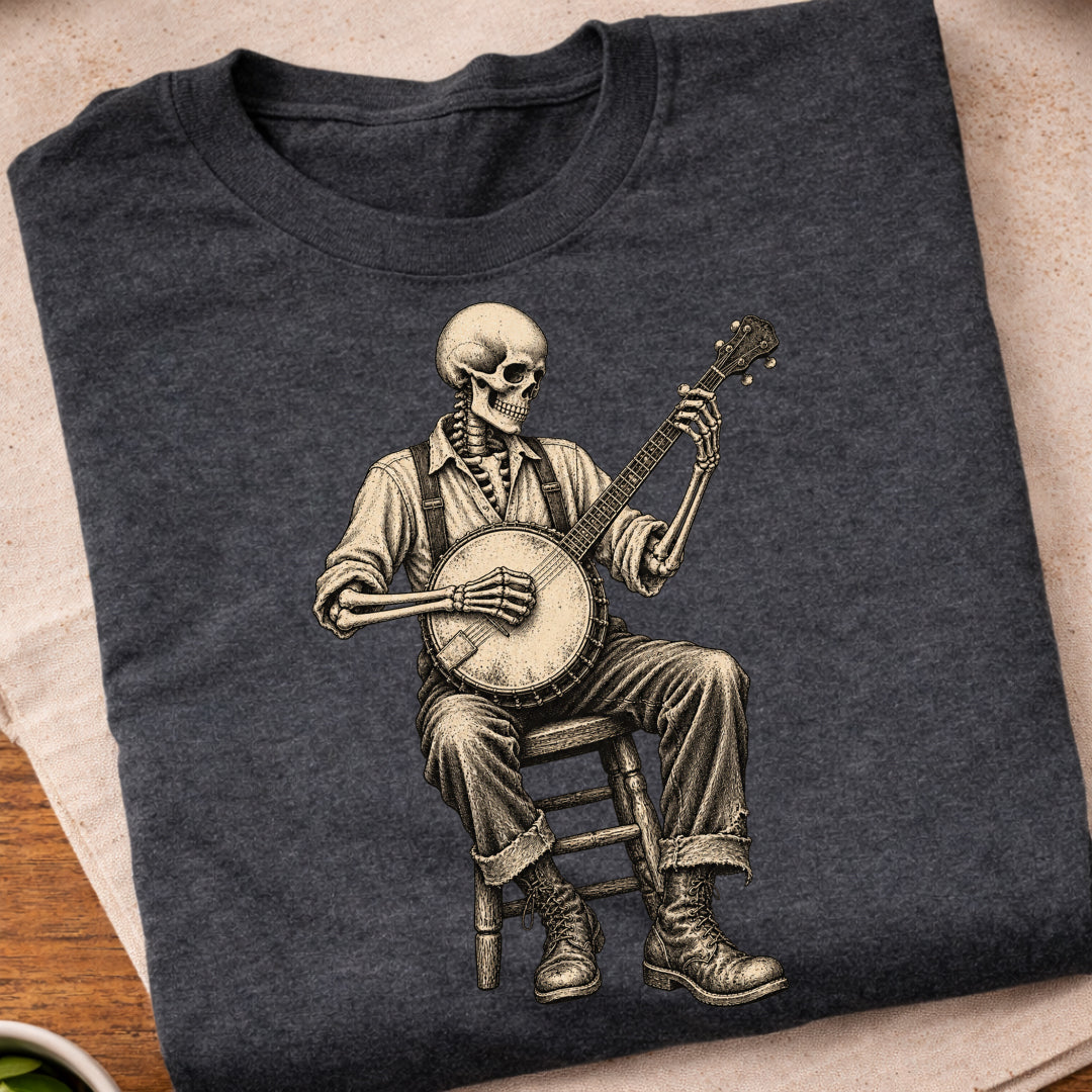 Skeleton Banjo Player T-Shirt