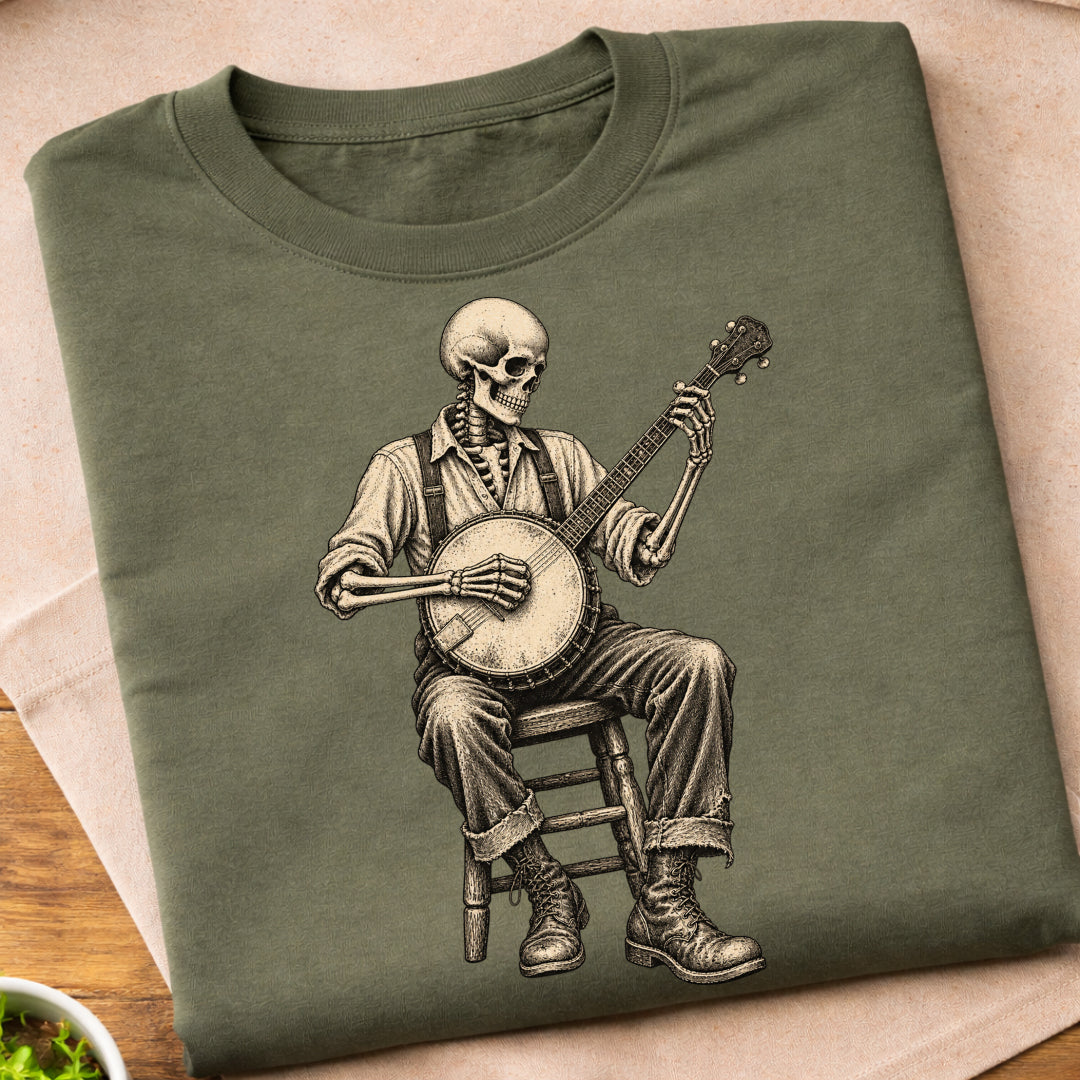 Skeleton Banjo Player T-Shirt
