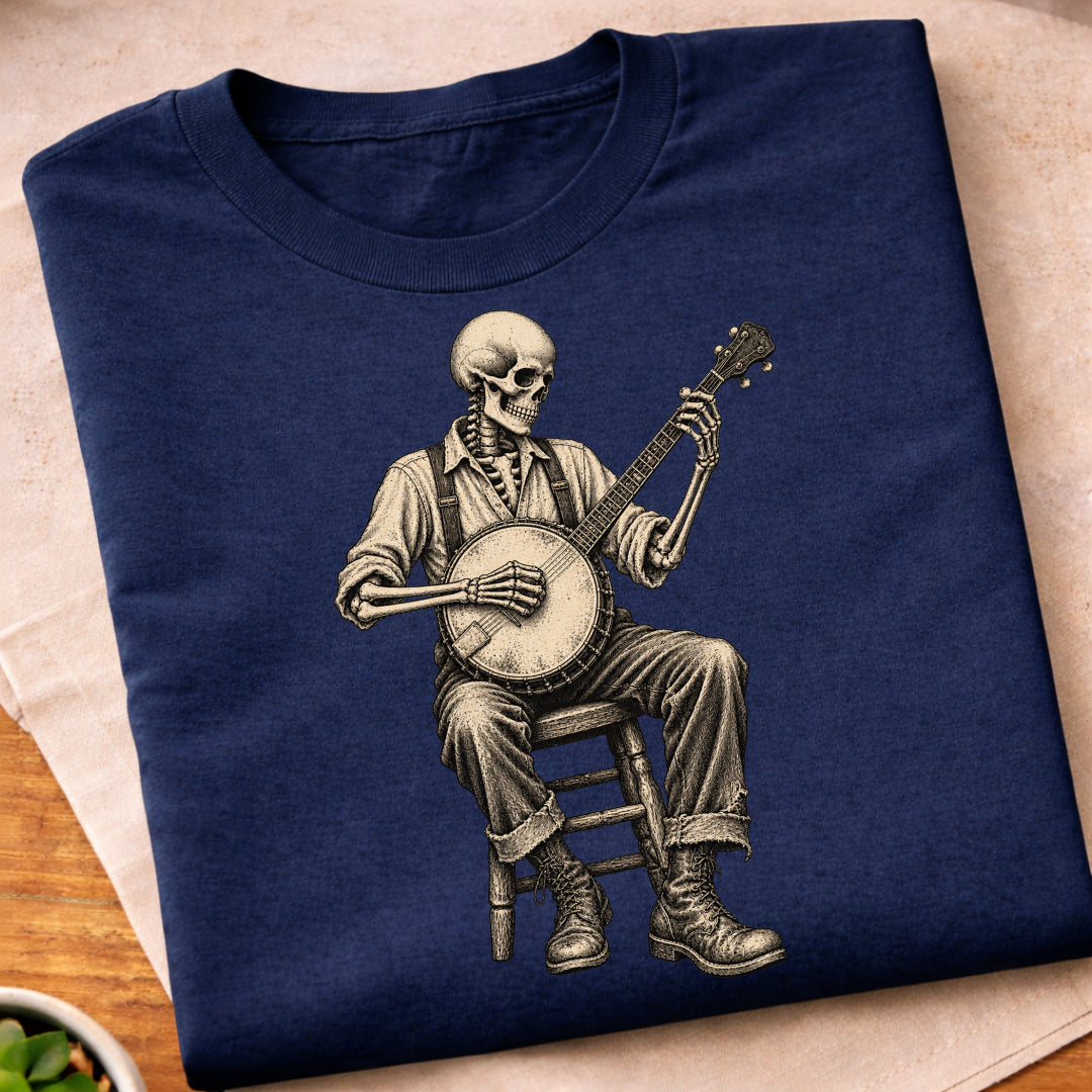 Skeleton Banjo Player T-Shirt