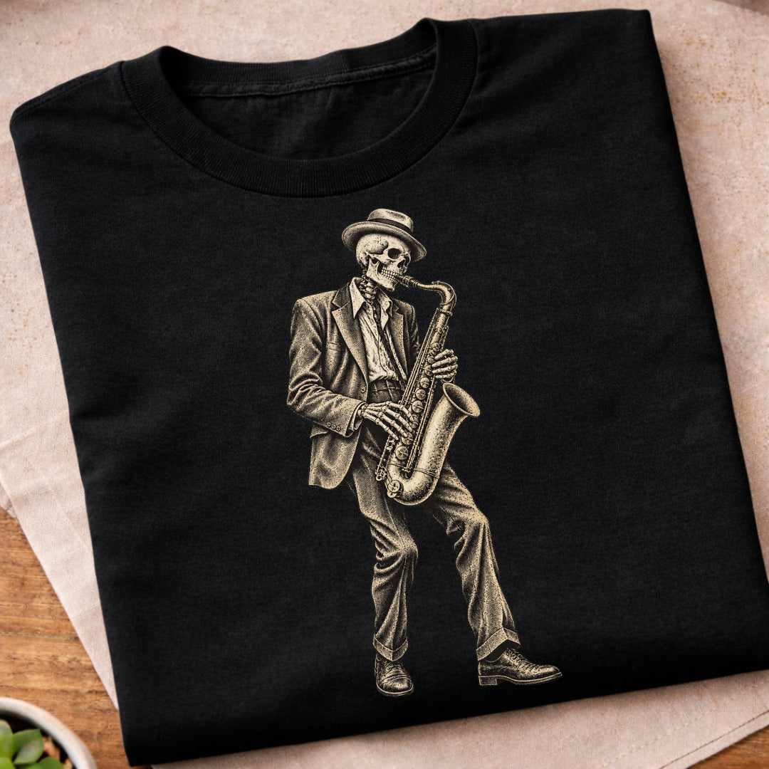 Skeleton Saxophone Player T-Shirt