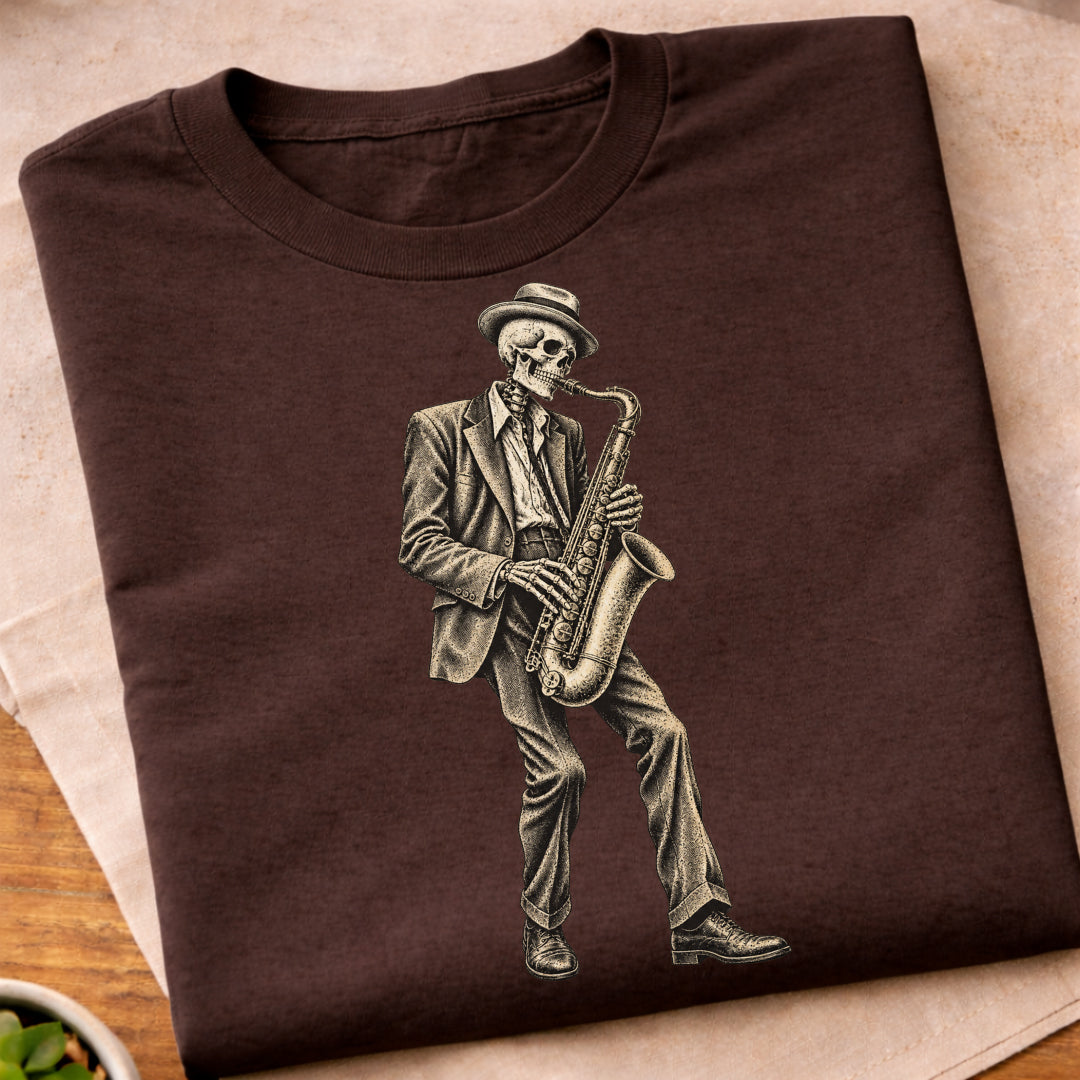 Skeleton Saxophone Player T-Shirt