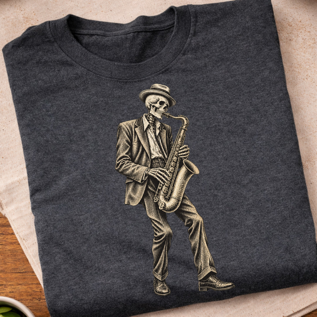 Skeleton Saxophone Player T-Shirt