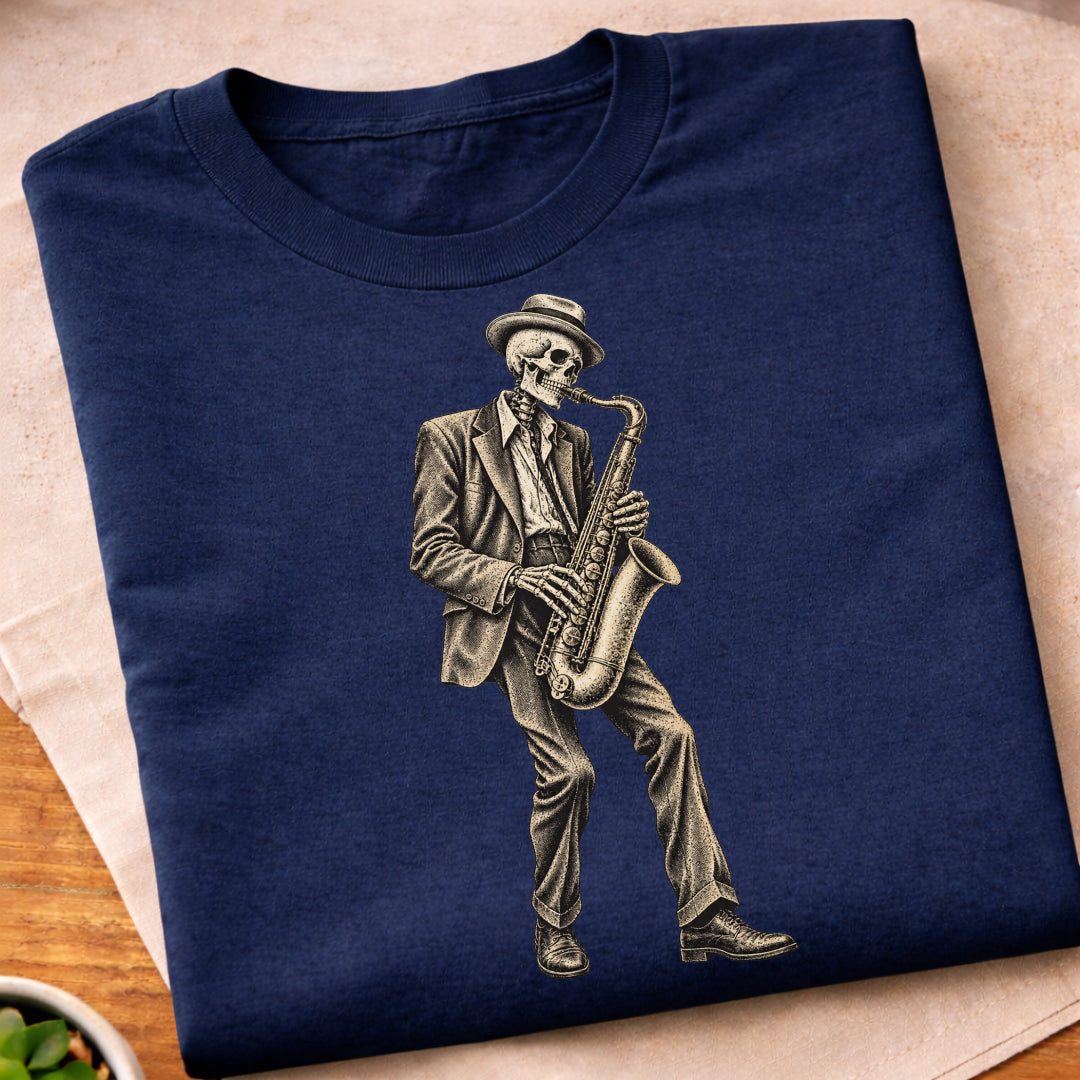 Skeleton Saxophone Player T-Shirt
