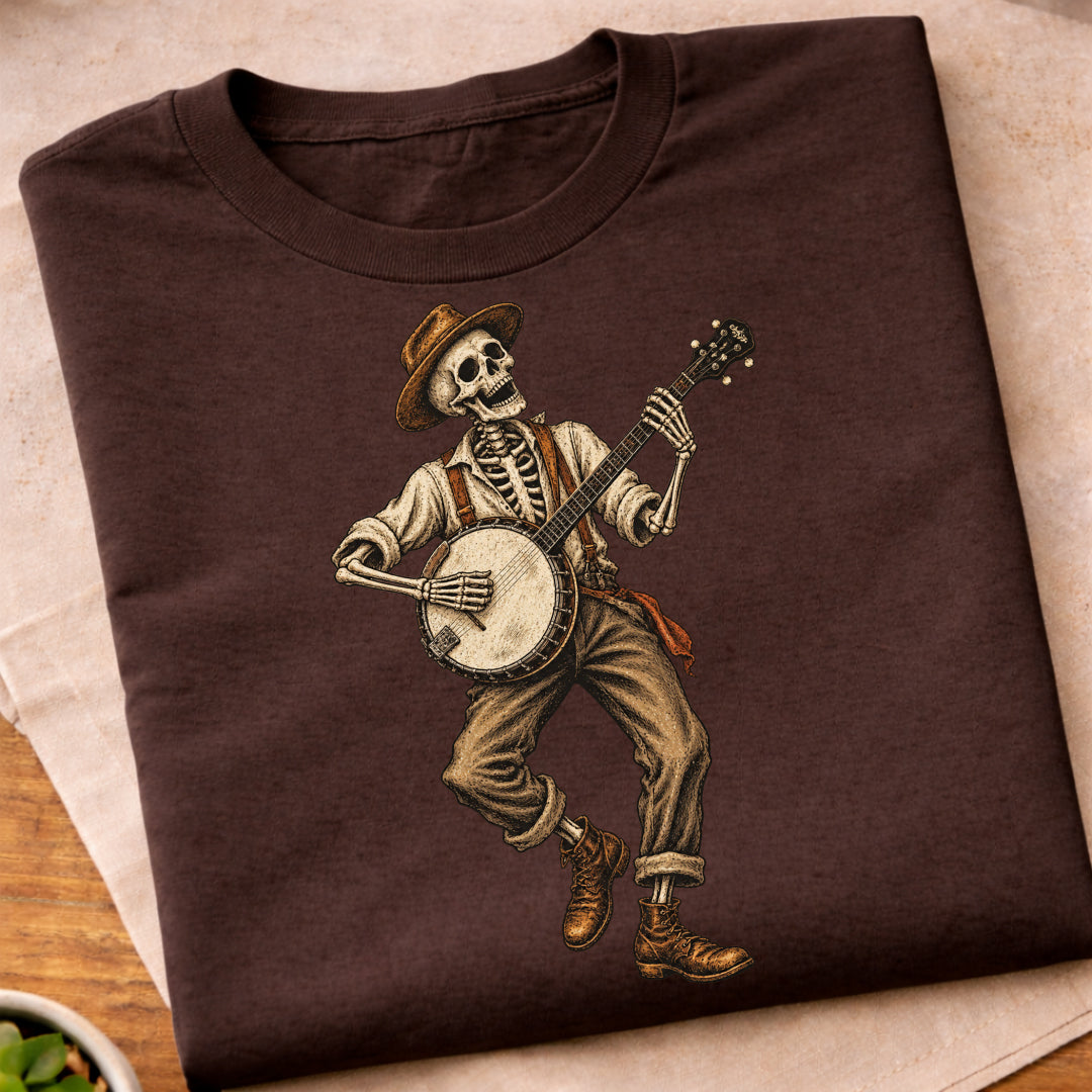 Skeleton Banjo Musician T-Shirt