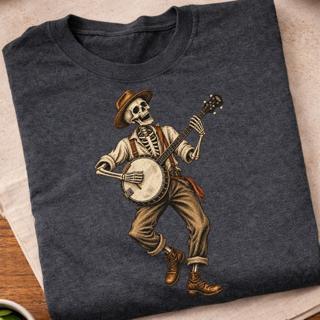 Skeleton Banjo Musician T-Shirt