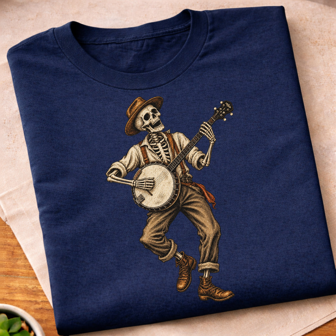 Skeleton Banjo Musician T-Shirt