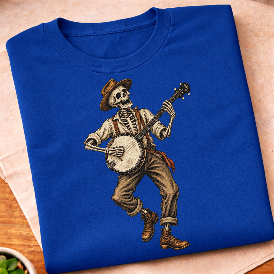 Skeleton Banjo Musician T-Shirt
