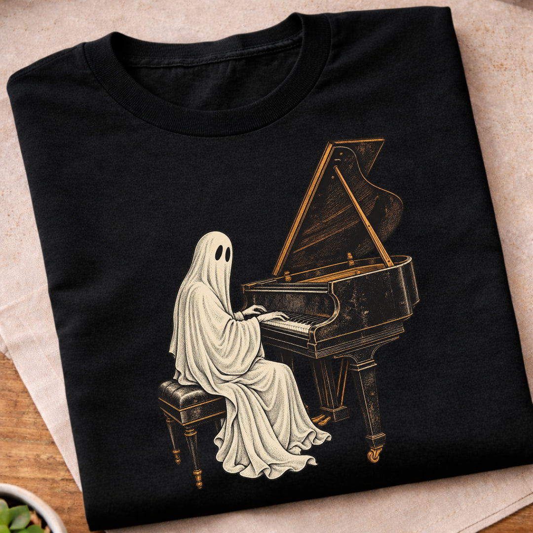 Ghost Piano Musician T-Shirt