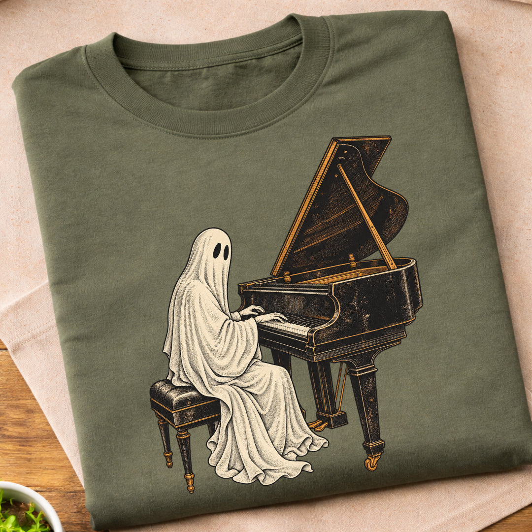 Ghost Piano Musician T-Shirt