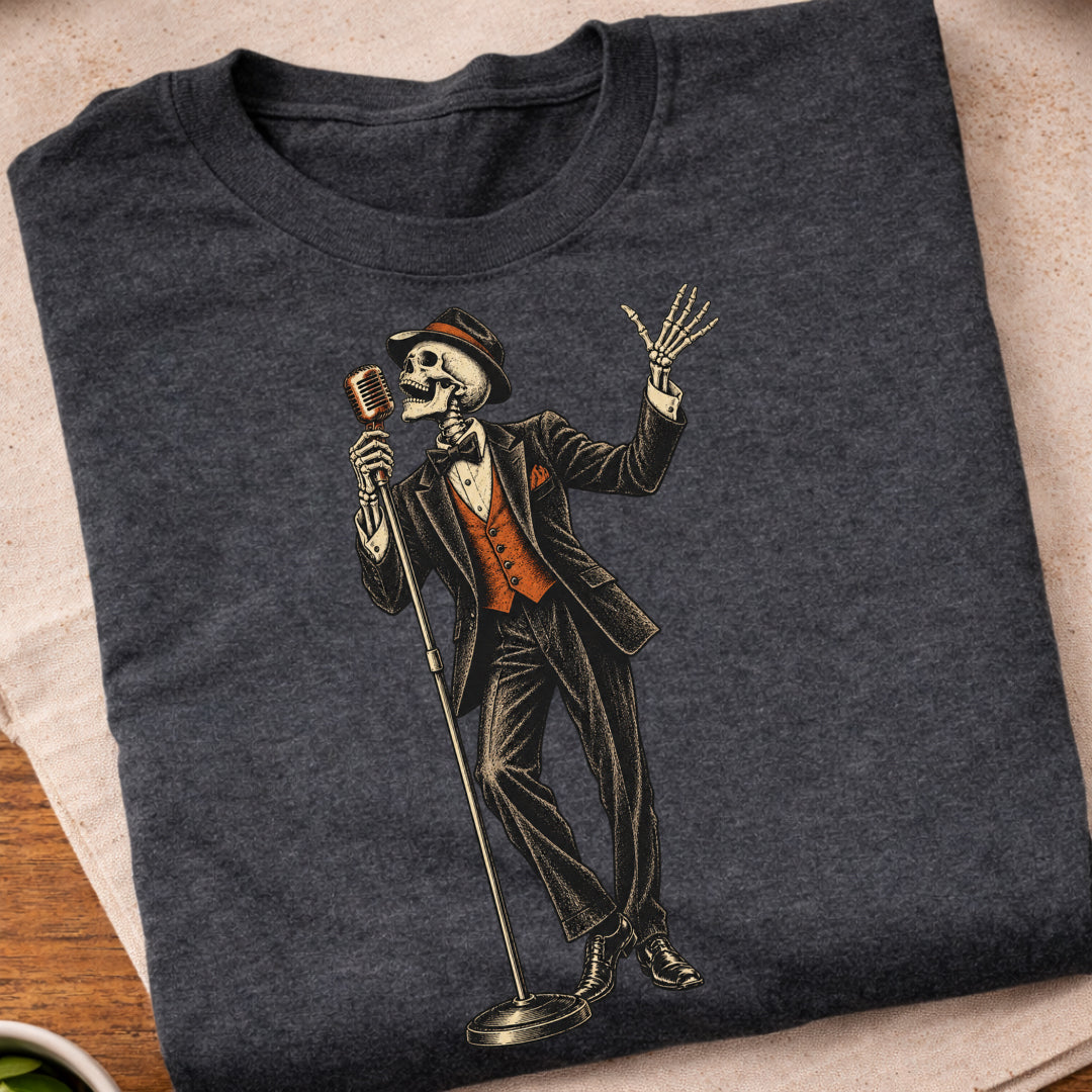 Skeleton Crooner Singer T-Shirt