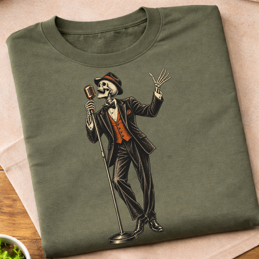 Skeleton Crooner Singer T-Shirt