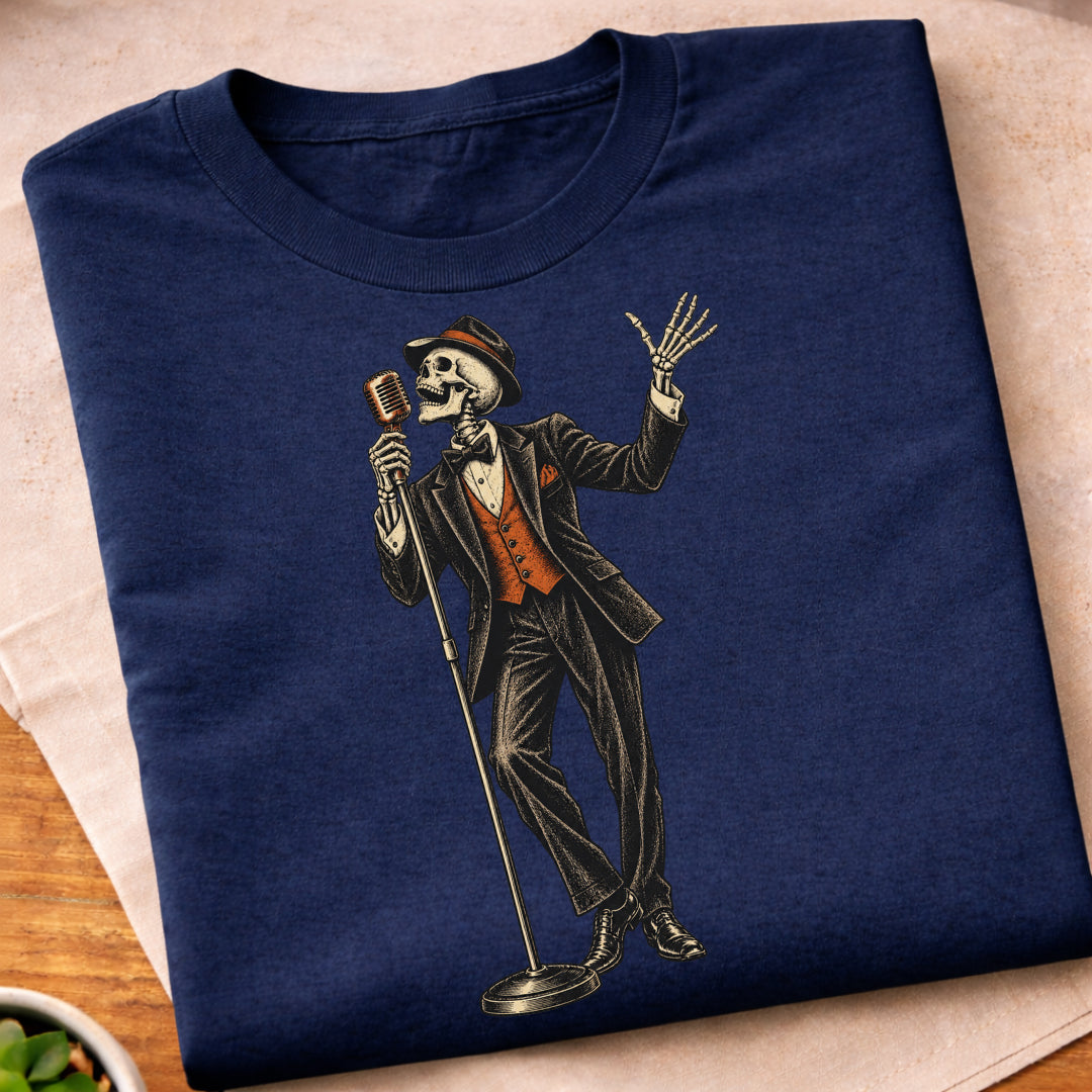 Skeleton Crooner Singer T-Shirt