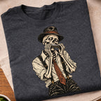 Skeleton Harmonica Player T-Shirt