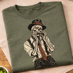 Skeleton Harmonica Player T-Shirt