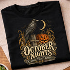 October Nights Raven Pumpkin T-Shirt