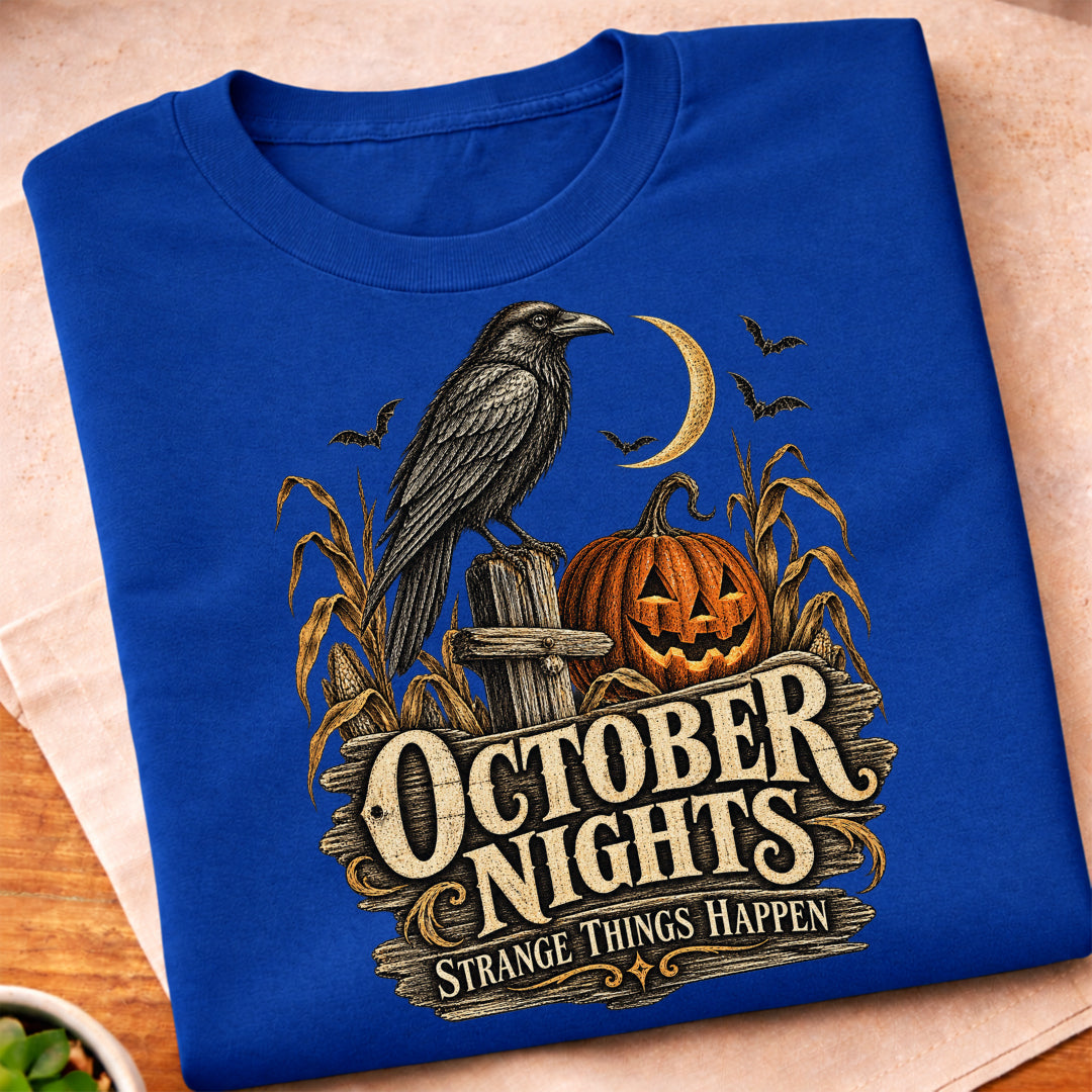 October Nights Raven Pumpkin T-Shirt