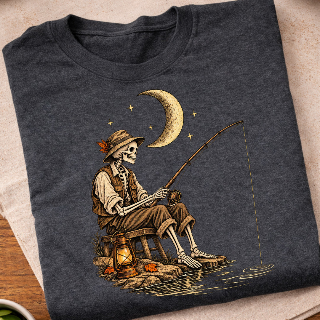 Skeleton Night Fishing T-Shirt