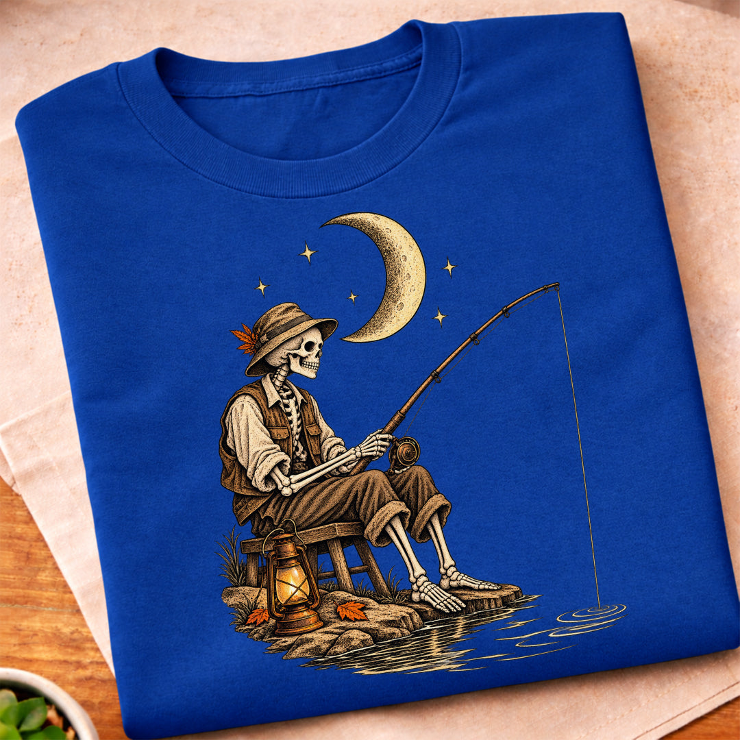 Skeleton Night Fishing T-Shirt