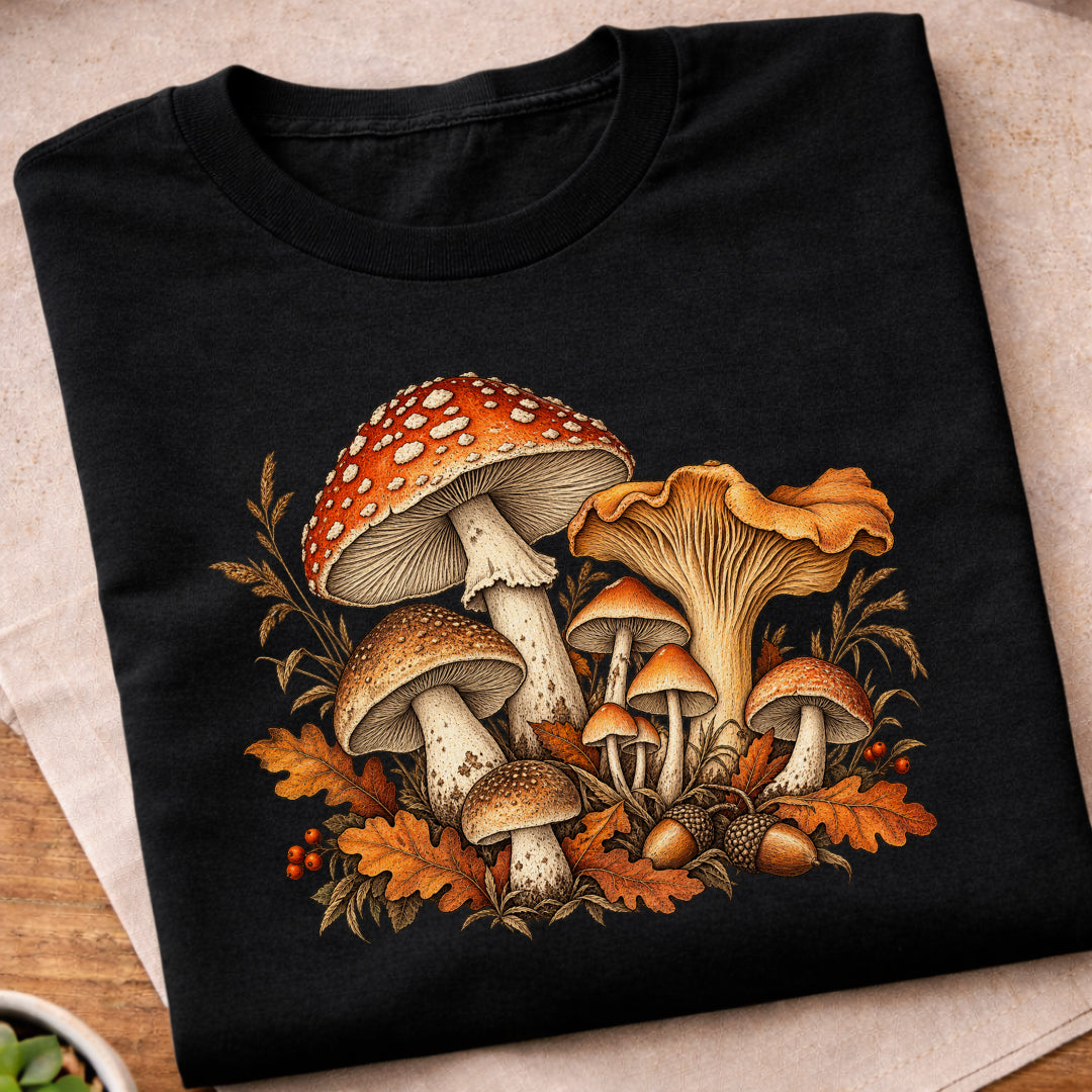 Vintage Autumn Mushrooms T-Shirt