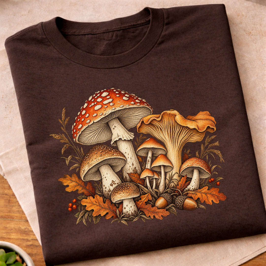 Vintage Autumn Mushrooms T-Shirt