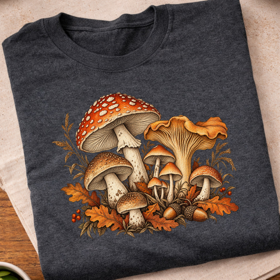 Vintage Autumn Mushrooms T-Shirt