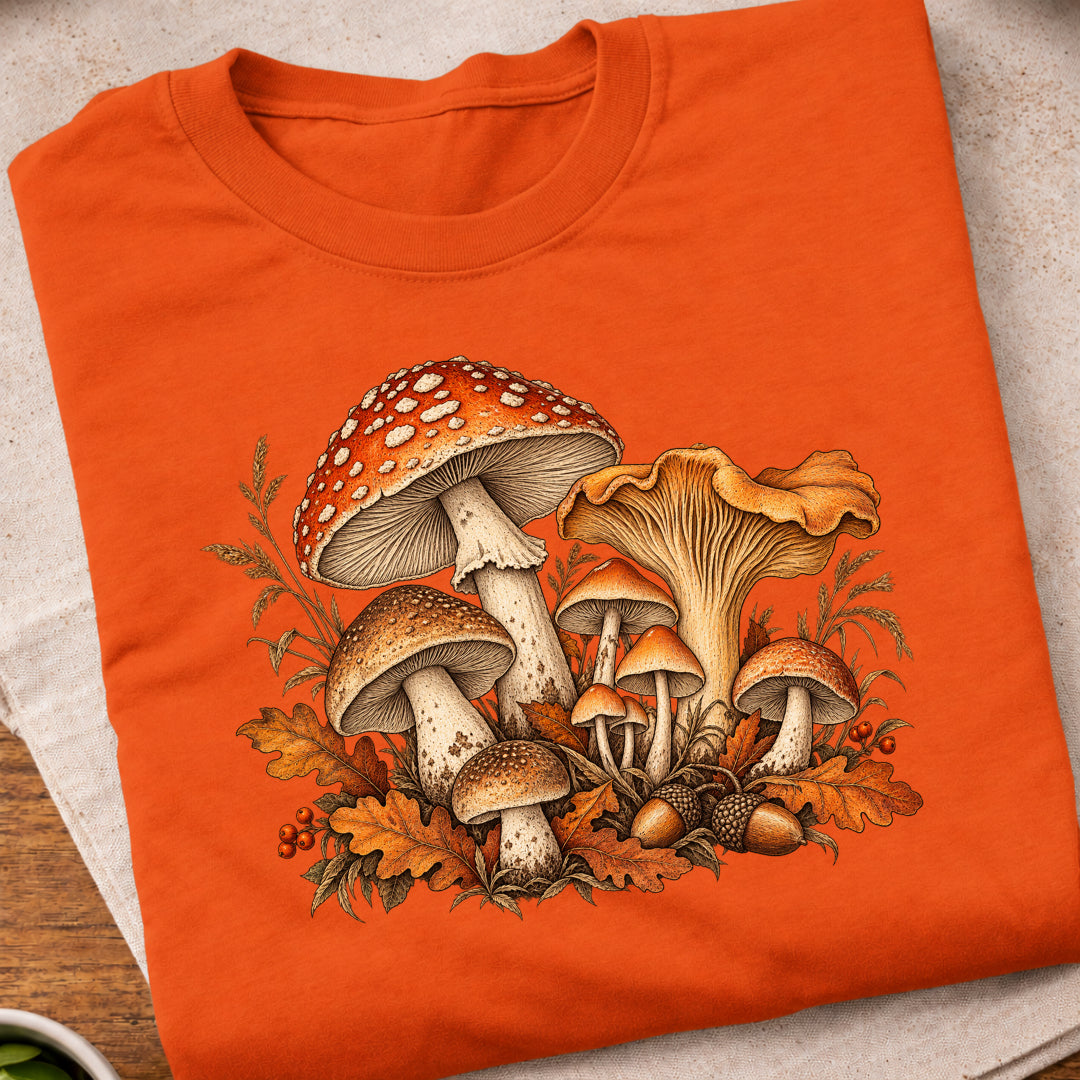Vintage Autumn Mushrooms T-Shirt