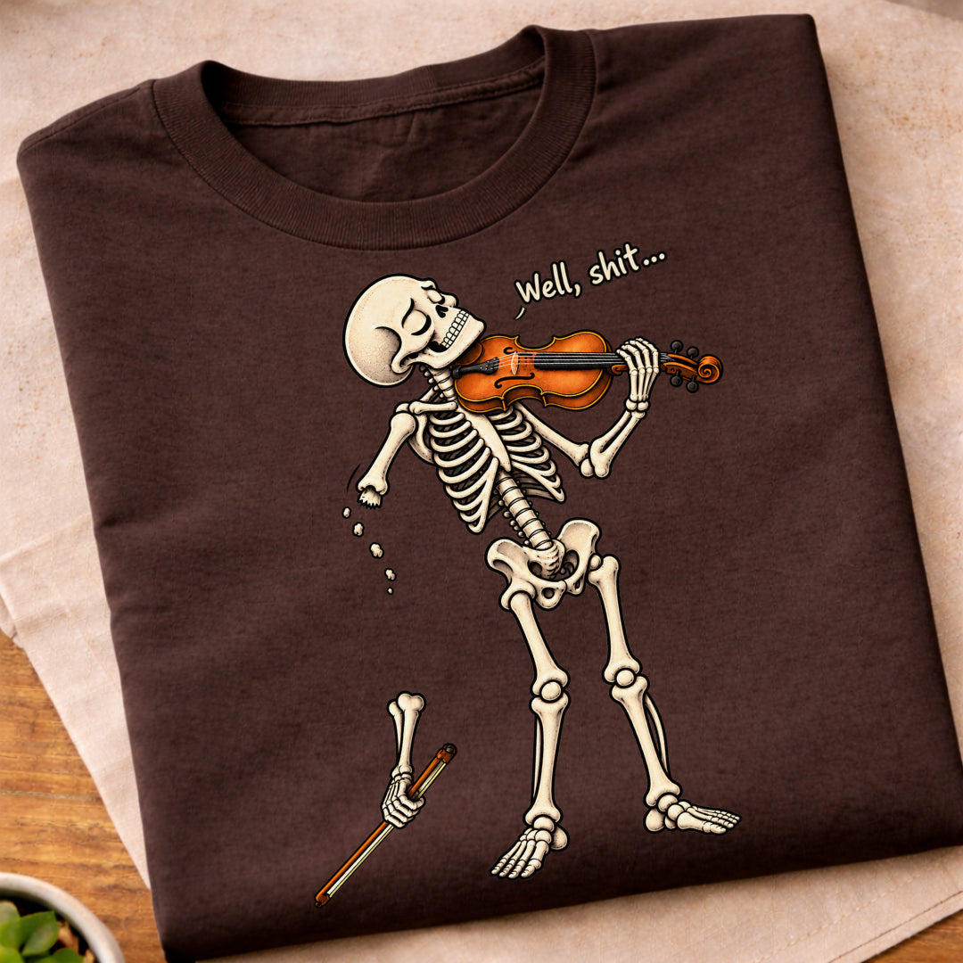 Funny Skeleton Violin Music T-Shirt