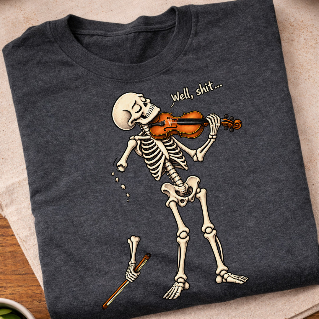 Funny Skeleton Violin Music T-Shirt